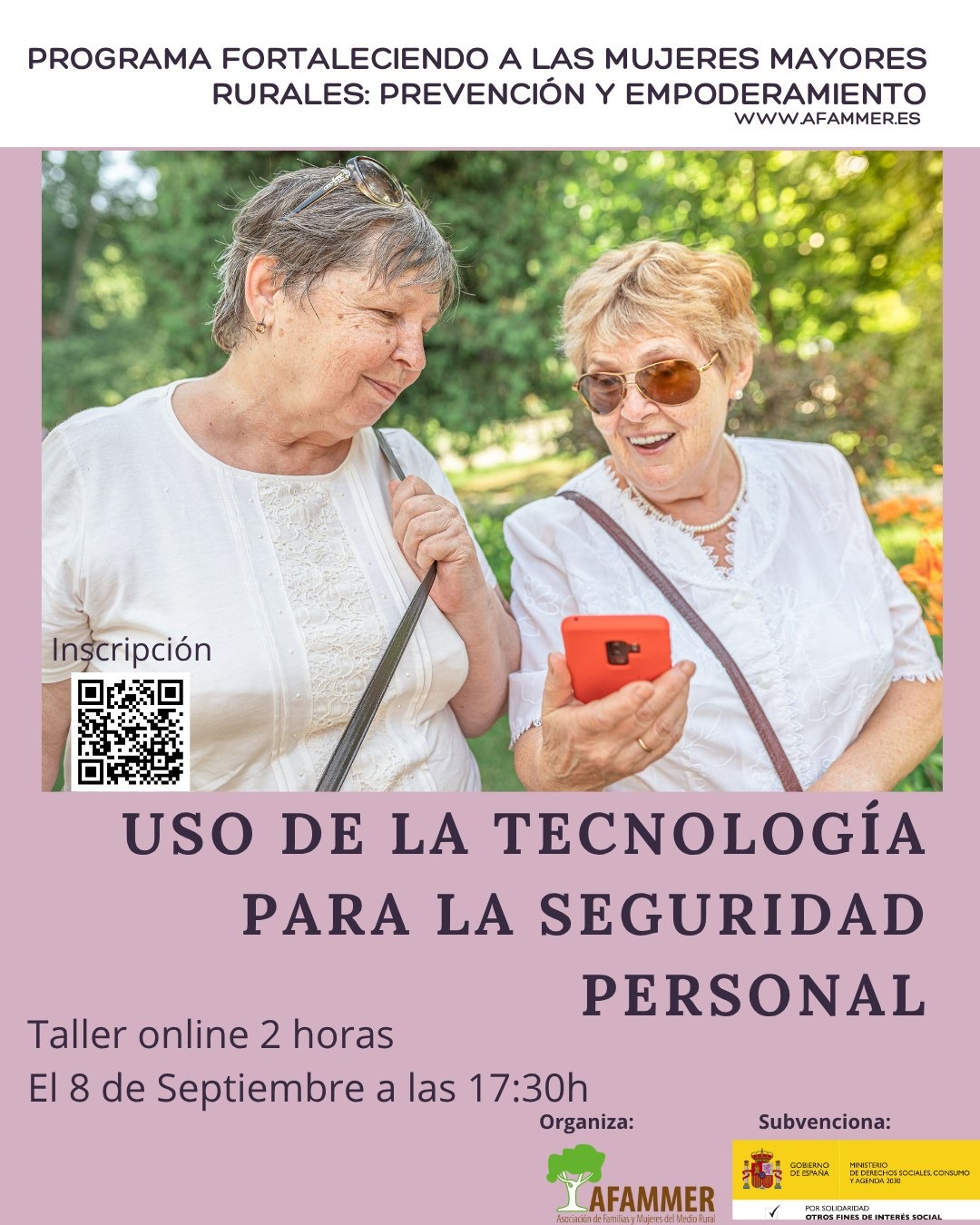 TALLER ONLINE GRATUITO: USO DE LA TECNOLOGÍA PARA LA SEGURIDAD PERSONAL