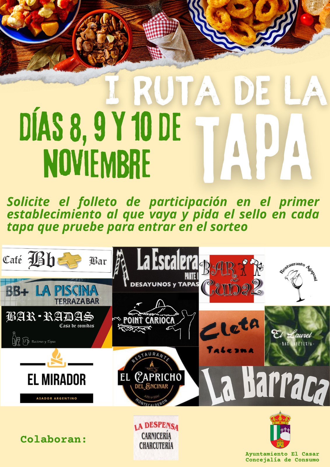 ¡PREPARATE PARA LA I RUTA DE LA TAPA EN EL CASAR!