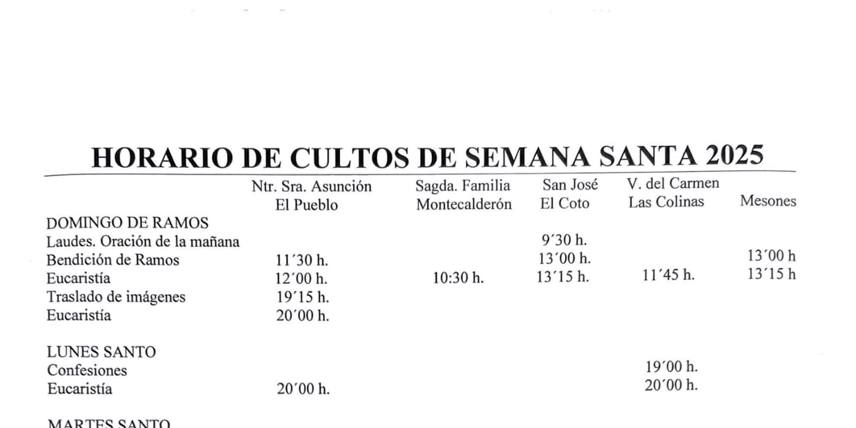 SEMANA SANTA 2025 EN EL CASAR – PROGRAMA DE PROCESIONES Y ACTOS ...