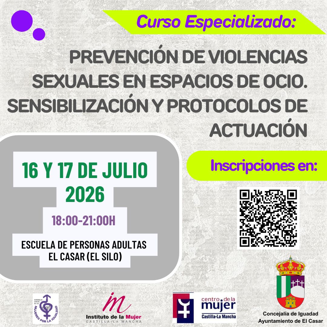 CURSO ESPECIALIZADO: PREVENCIÓN DE VIOLENCIAS SEXUALES EN ESPACIOS DE OCIO, SENSIBILIZACIÓN Y PROTOCOLOS DE ACTUACIÓN