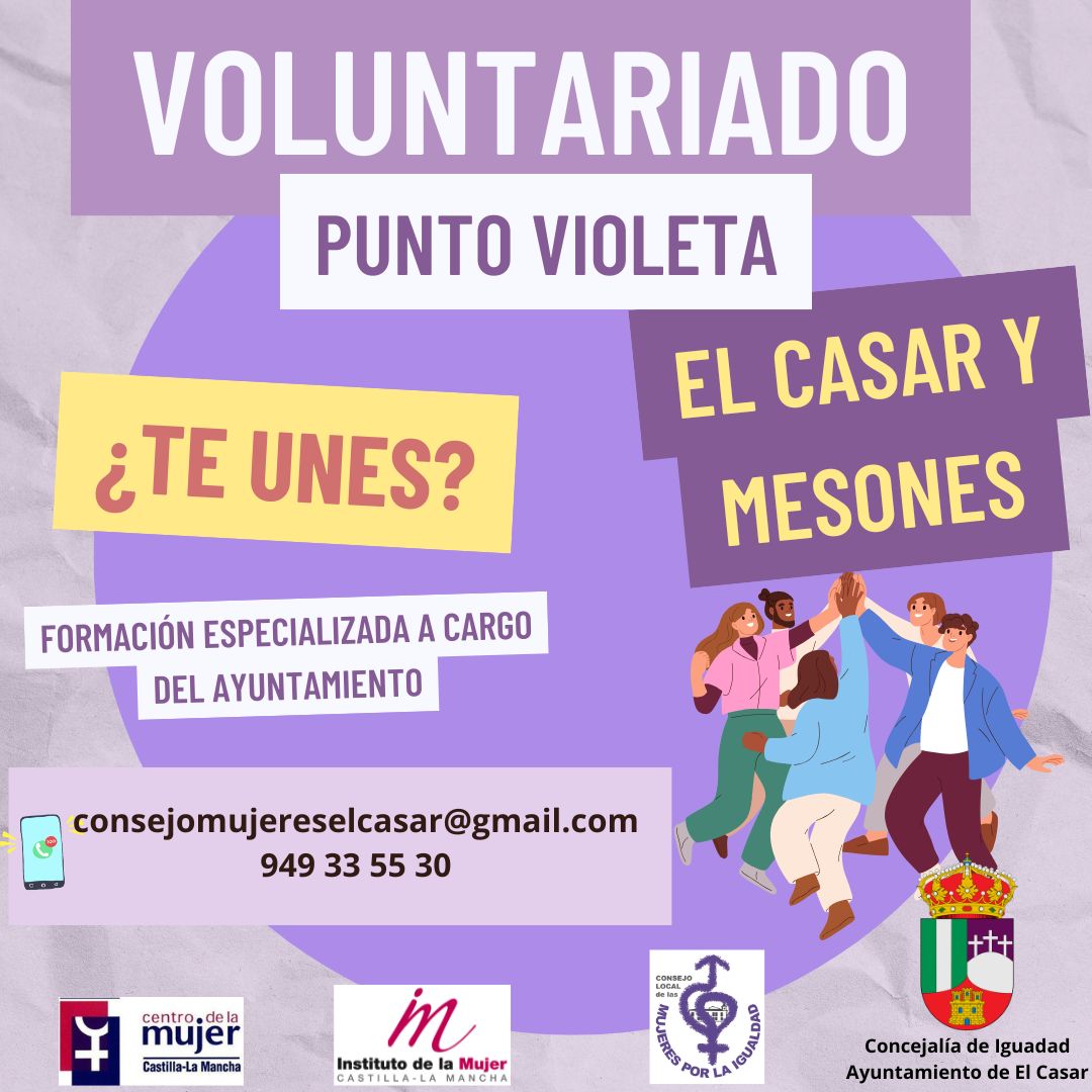 ¡HAZTE VOLUNTARI@ EN EL PUNTO VIOLETA DE EL CASAR Y MESONES!