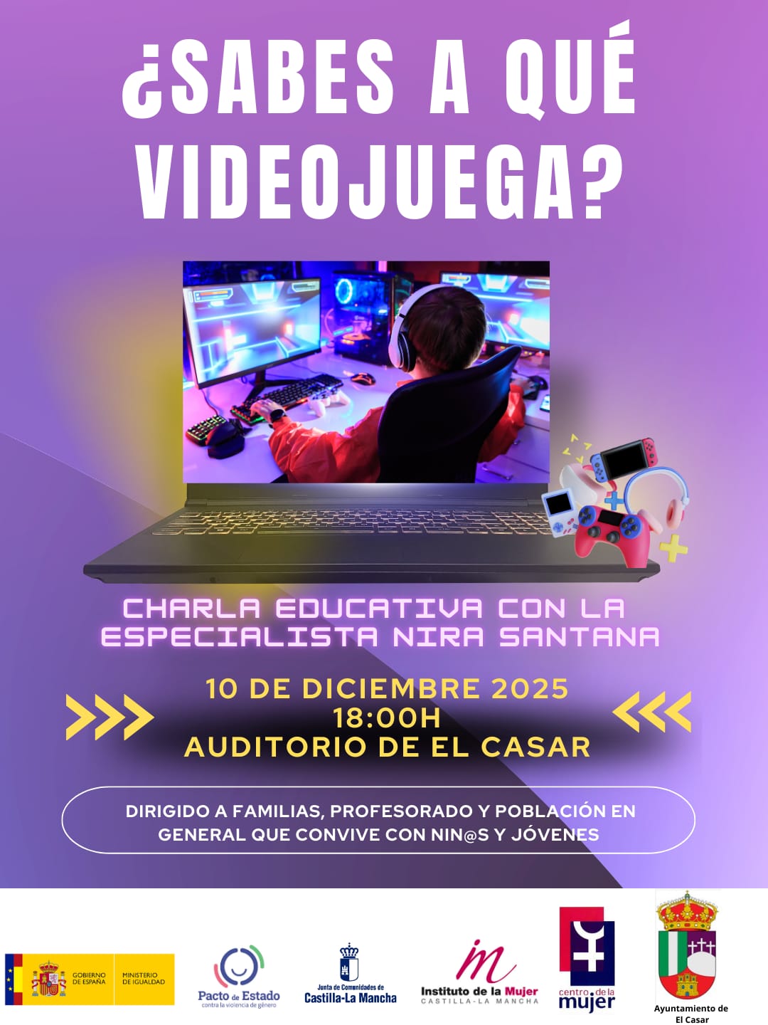 ¿SABES A QUÉ VIDEOJUEGA? CHARLA FORMATIVA EN EL CASAR SOBRE LOS VIDEOJUEGOS