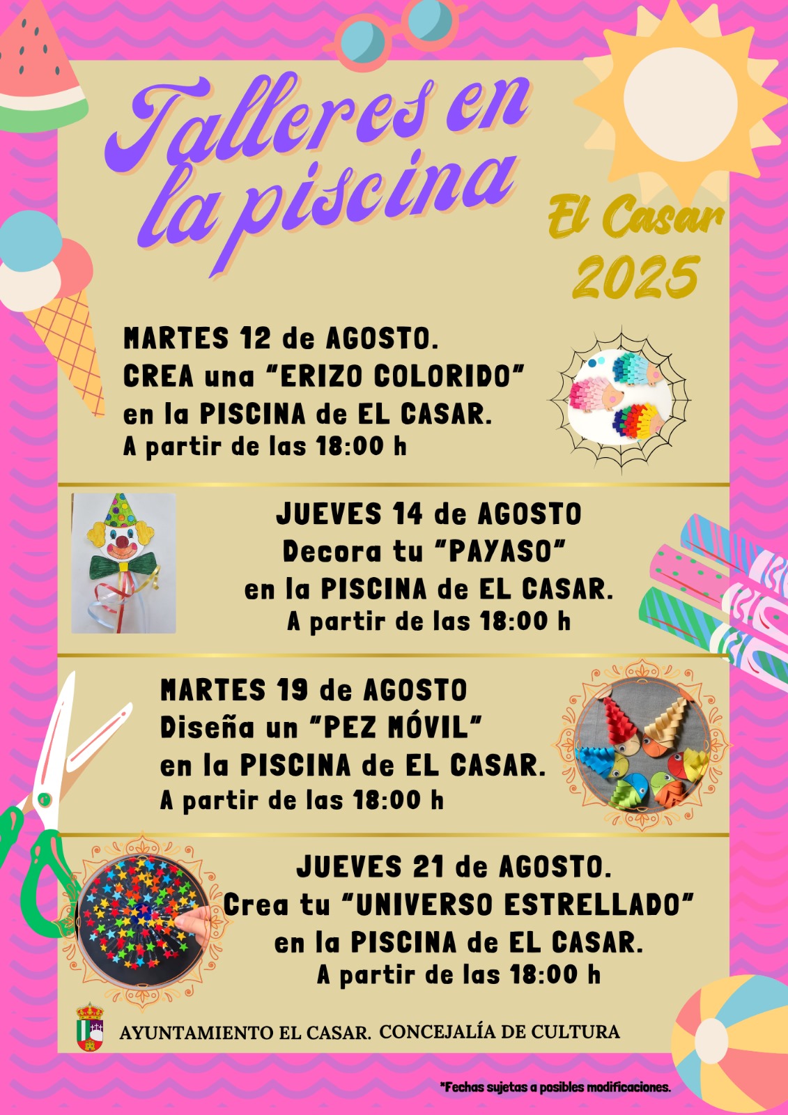 SEGUIMOS DISFRUTANDO DE LOS TALLERES EN LA PISCINA DE EL CASAR