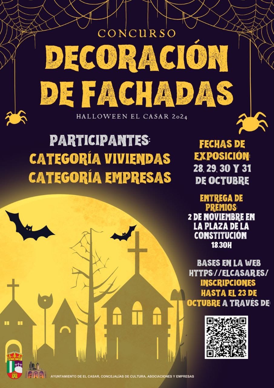 ¡RECUERDA! ¡LLEGA EL CONCURSO DE FACHADAS TERRORÍFICAS DE HALLOWEEN EN EL CASAR 2024!