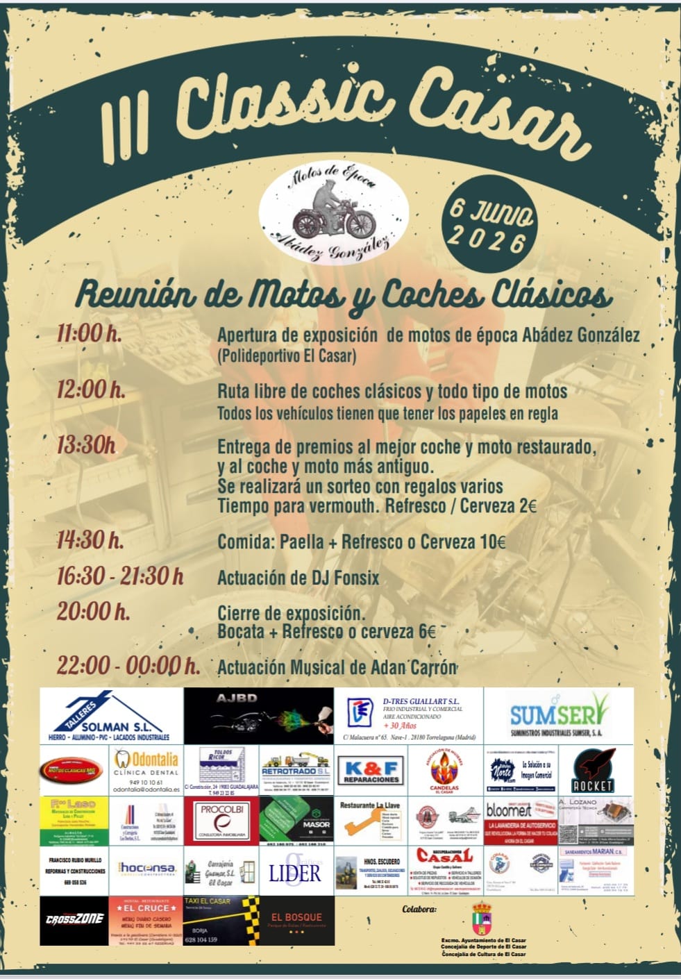 III CLASSIC EL CASAR: REUNIÓN DE MOTOS Y COCHES CLÁSICOS