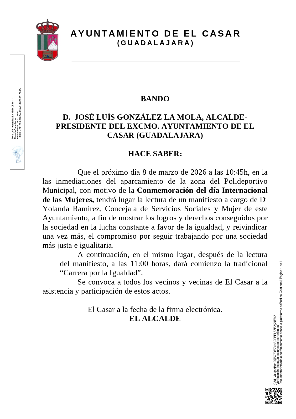 2026_02_08 Conmemoración del día Internacional de las Mujeres 2026