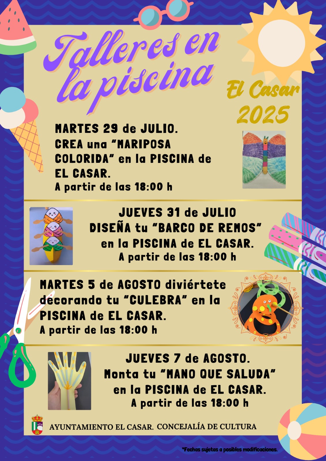 VEN A DISFRUTAR DE LOS TALLERES EN LA PISCINA DE EL CASAR