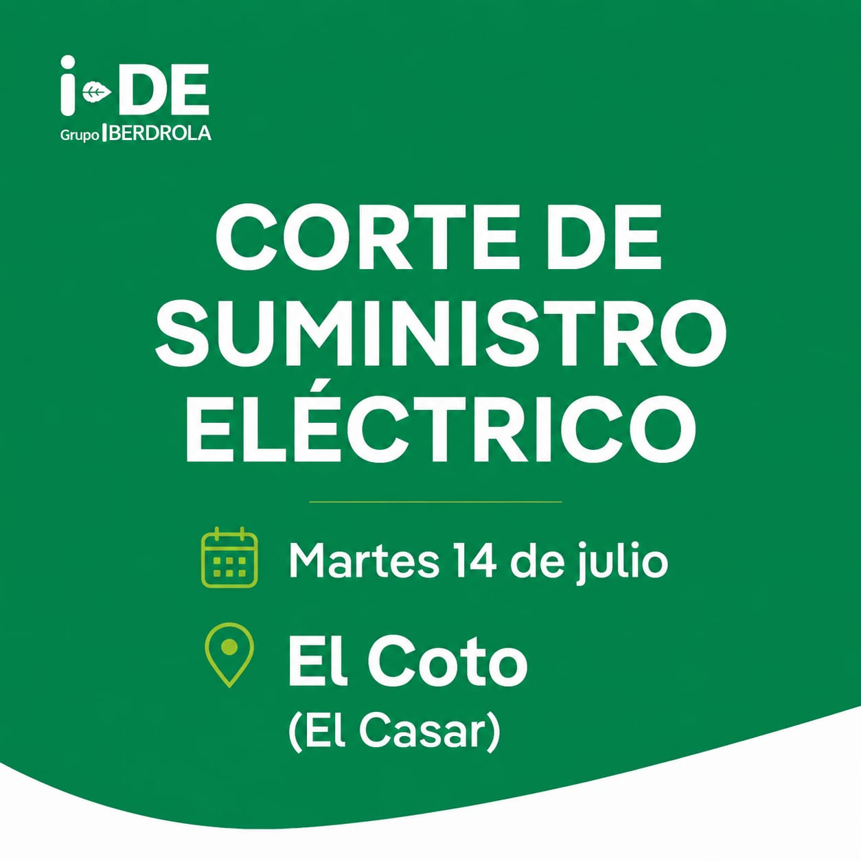 ÚLTIMA HORA . CORTE DE SUMINISTRO ELÉCTRICO DE IBERDROLA EN DISTINTAS CALLES DE EL COTO