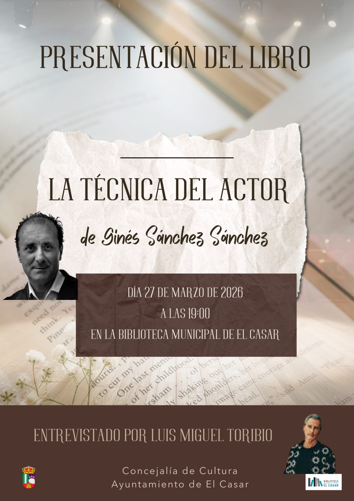 CELEBRAMOS EL DÍA DEL TEATRO CON CULTURA EN VIVO EN EL CASAR "LA TÉCNICA DEL ACTOR"