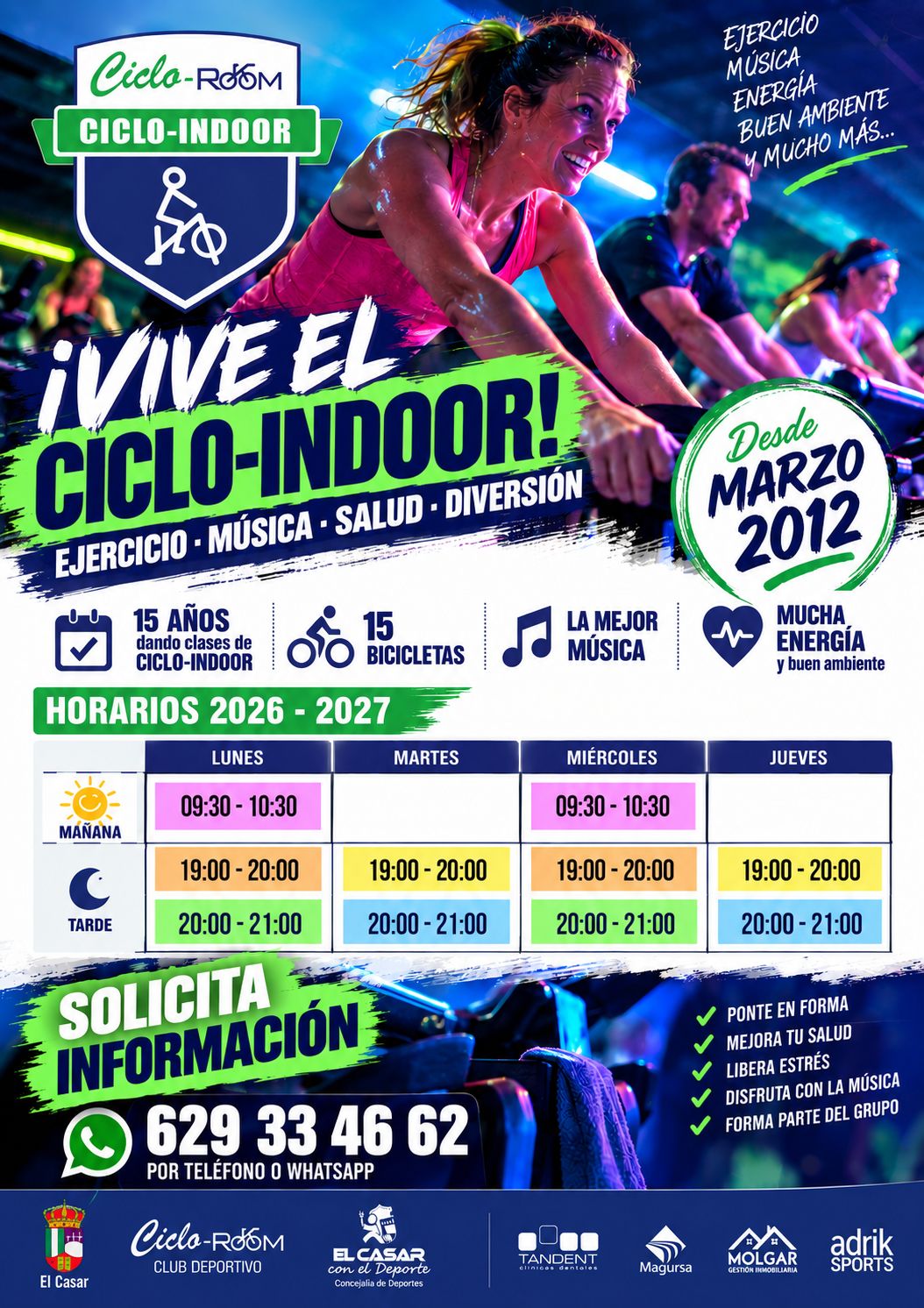 ¡YA ESTÁN EN MARCHA LAS CLASES DE CICLO-INDOOR EN EL CASAR!
