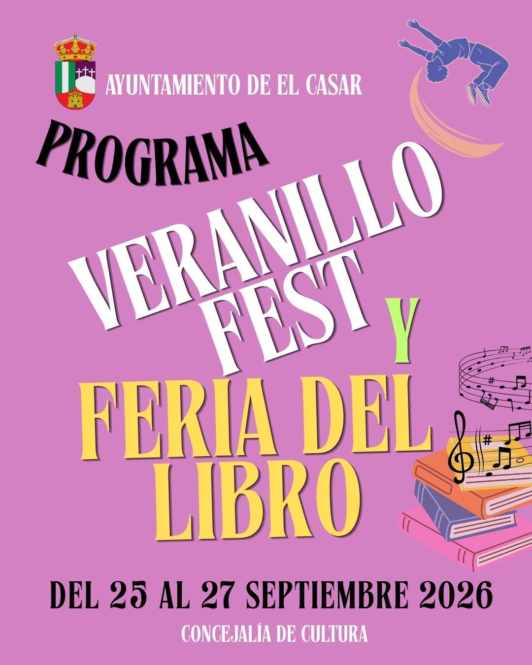 PROGRAMA DEL VERANILLO FEST Y FERIA DEL LIBRO DEL CASAR 2026