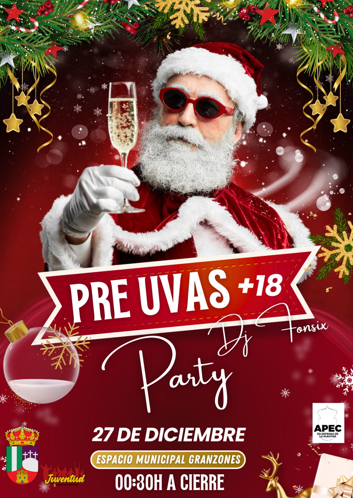 PRE UVAS +18 · DJ PARTY EN EL CASAR