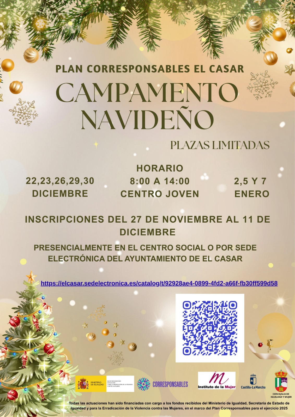 ¡YA ESTÁ AQUÍ EL CAMPAMENTO NAVIDEÑO DEL PLAN CORRESPONSABLES EL CASAR!