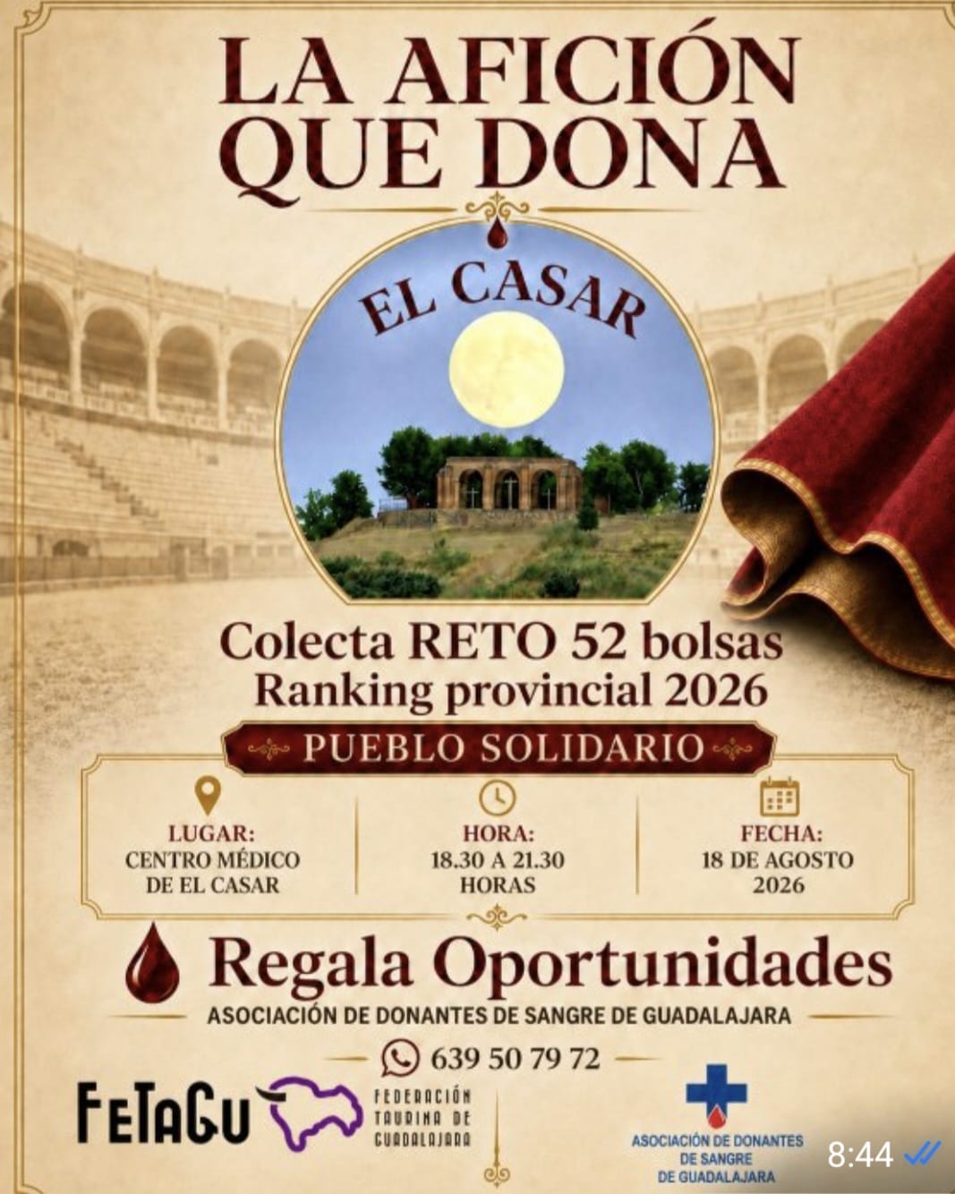 LA ASOCIACIÓN DE DONANTES DE SANGRE Y LA FEDERACIÓN TAURINA DE GUADALAJARA UNEN FUERZAS PARA FOMENTAR LA DONACIÓN DE SANGRE