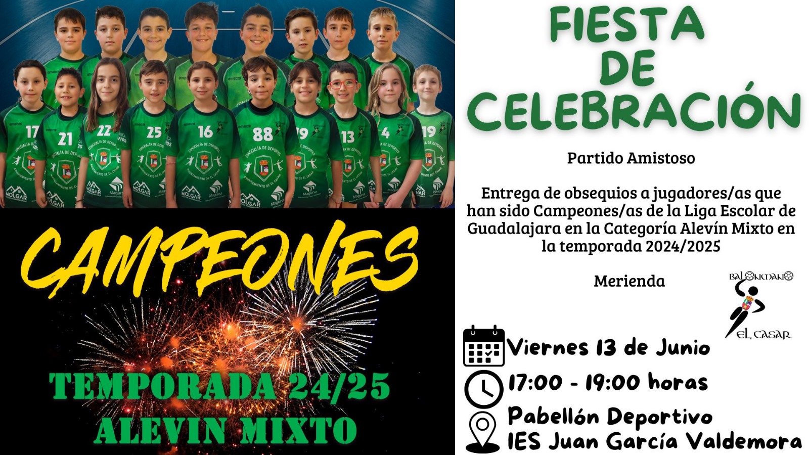 FIESTA DE CELEBRACIÓN DEL CLUB BALONMANO EL CASAR