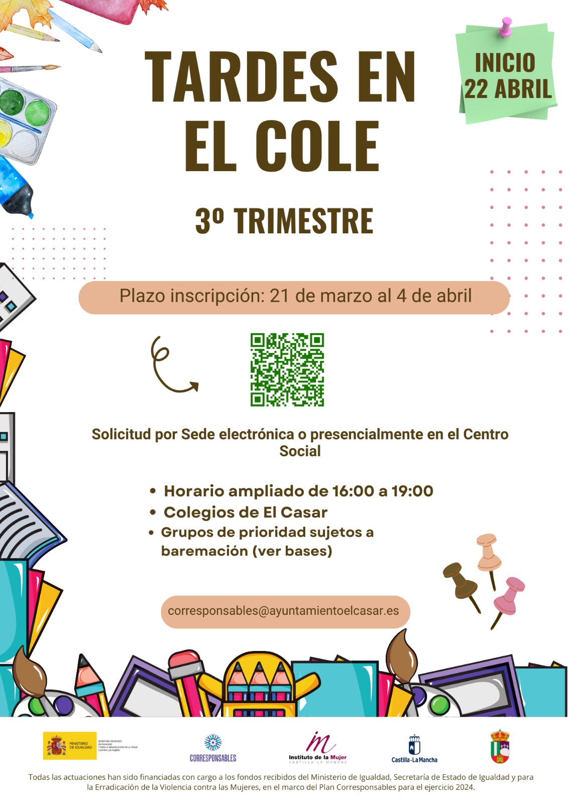 ¡TARDES EN EL COLE! 🧒👦🏼 ABIERTO EL PLAZO DE INSCRIPCIÓN