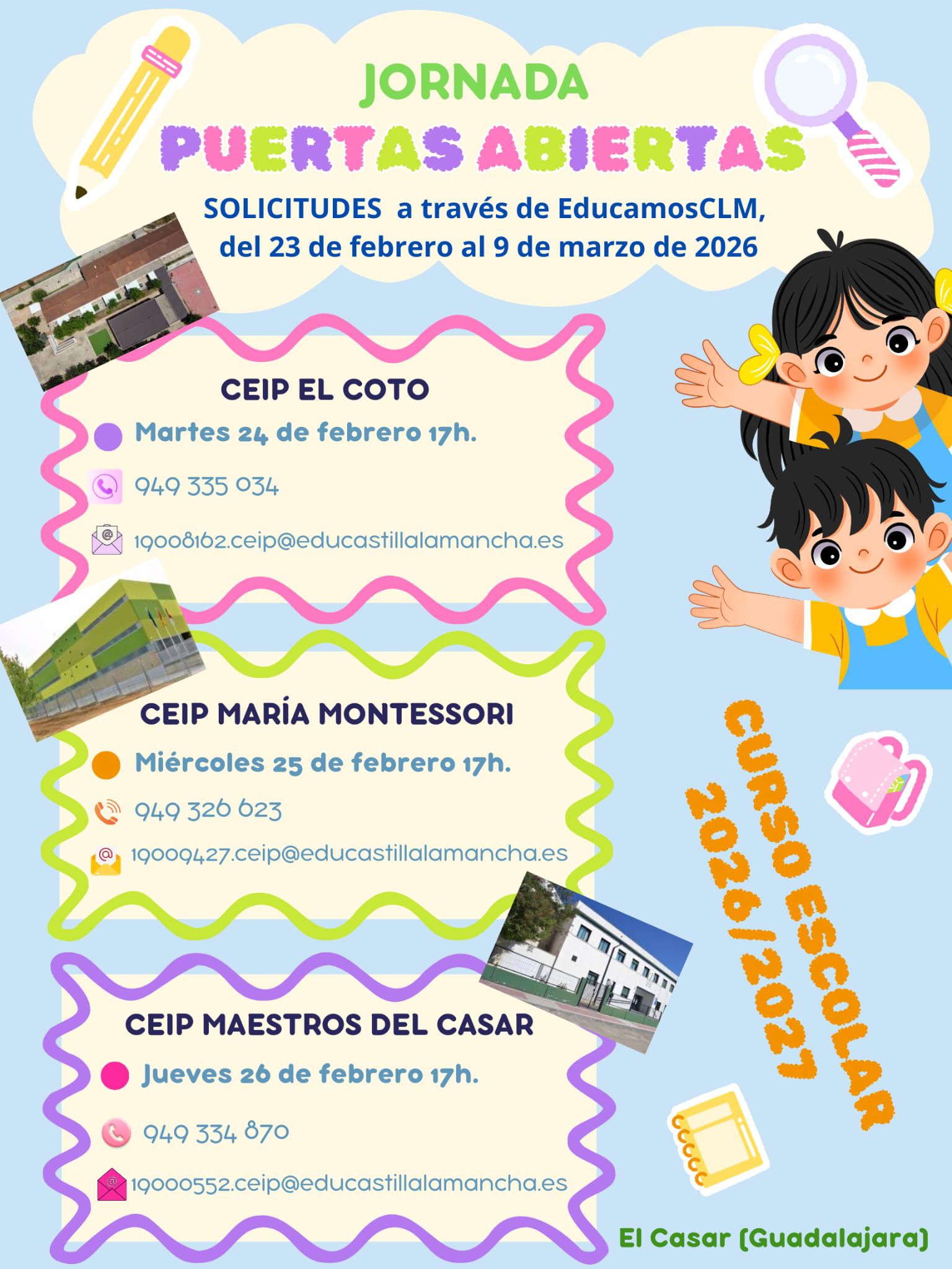 JORNADAS DE PUERTAS ABIERTAS EN LOS CEIP DE EL CASAR