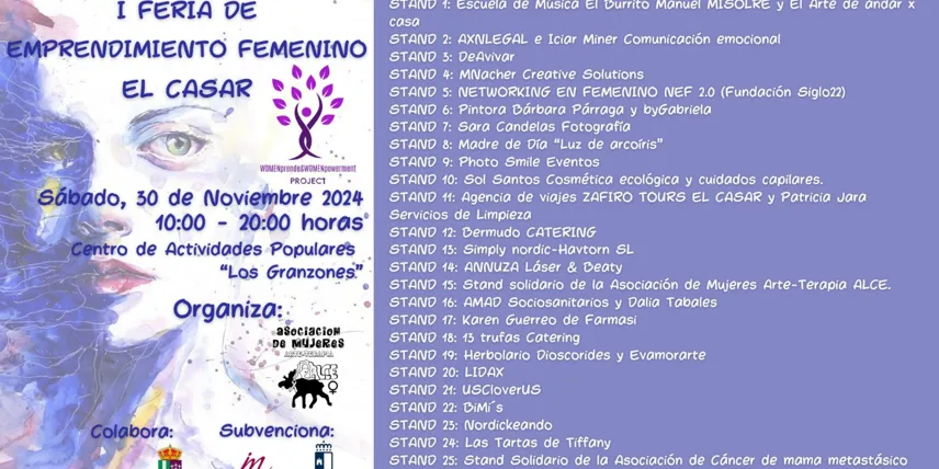 EL CASAR ACOGE MAÑANA LA FERIA DE EMPRENDEDORAS: UN EVENTO PARA VISIBILIZAR Y APOYAR EL EMPRENDIMIENTO FEMENINO