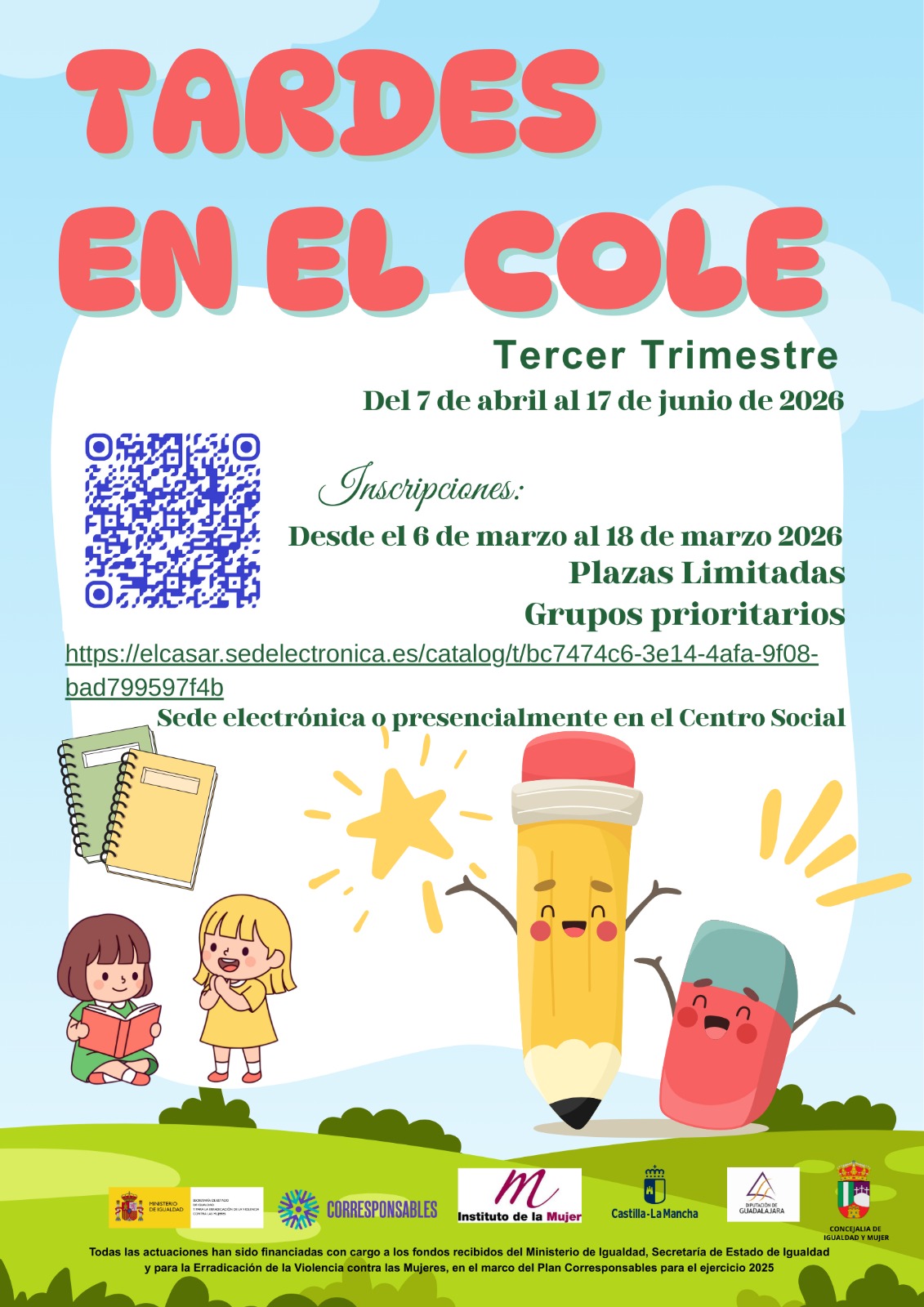 ¡ABIERTAS LAS INSCRIPCIONES PARA TARDES EN EL COLE DEL TERCER TRIMESTRE!
