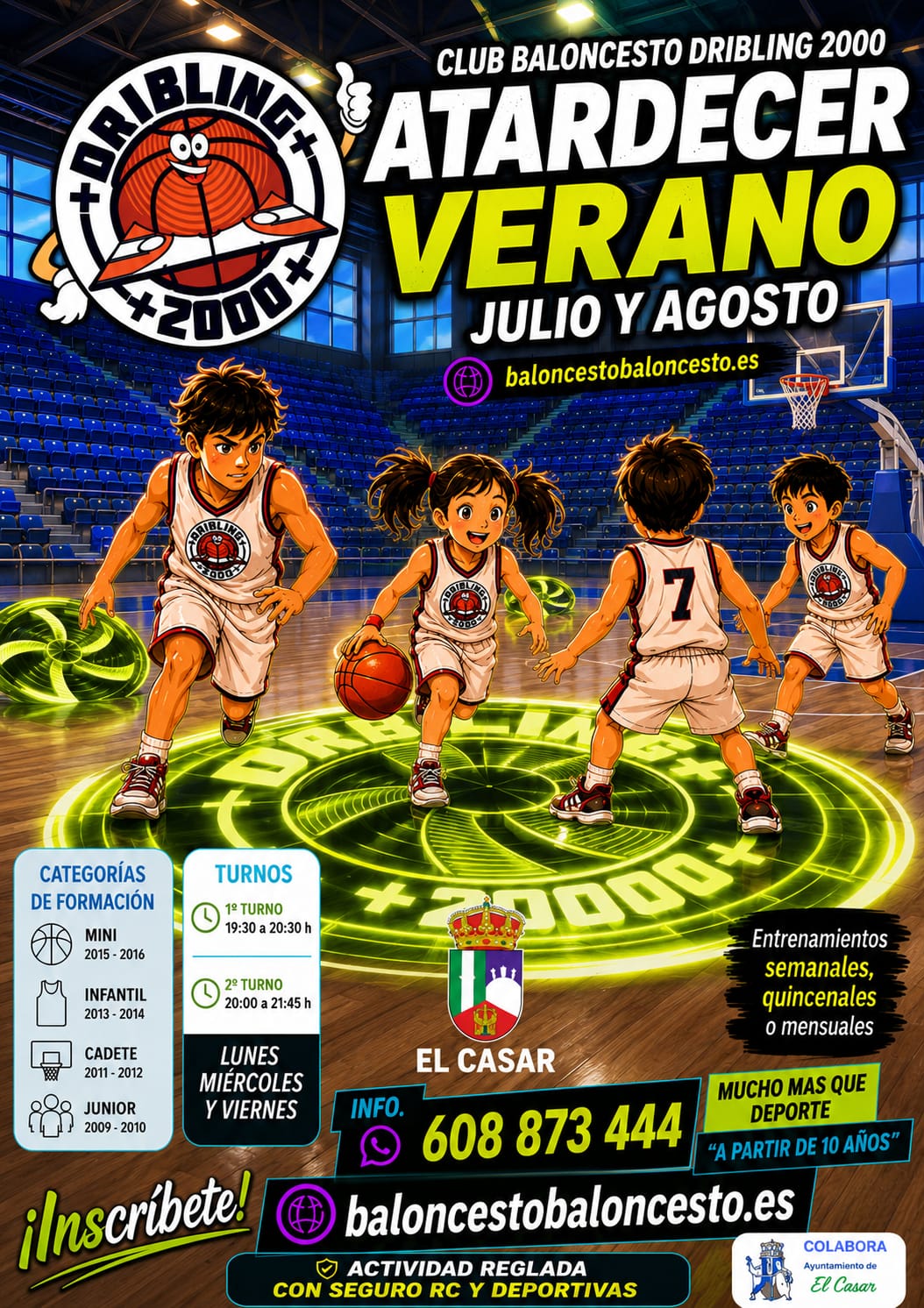 EL CLUB BALONCESTO DRIBLING 2000 EL CASAR SIGUE ENTRENANDO ESTE VERANO