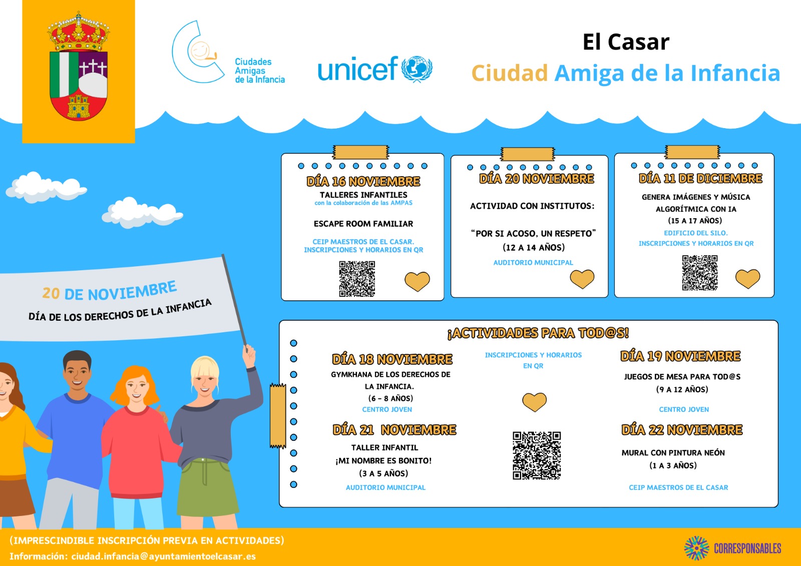 ¡EL CASAR CELEBRA EL DÍA DE LOS DERECHOS DE LA INFANCIA CON ACTIVIDADES DIVERTIDAS!