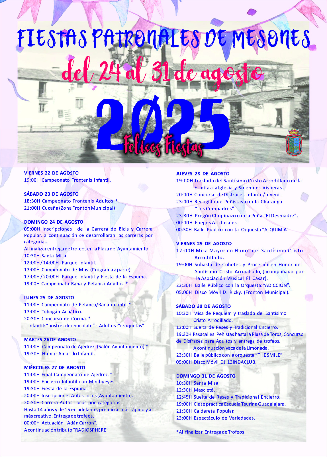 FIESTAS PATRONALES DE MESONES 2025 DEL 24 AL 31 DE AGOSTO